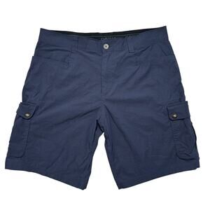 ORVIS Voyager Cargo Shorts in Navy Blue Size 38 Mens Pockets Nylon Spandex